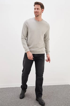 Fitilli Bisiklet Yaka Selanik Örgü Sweatshirt