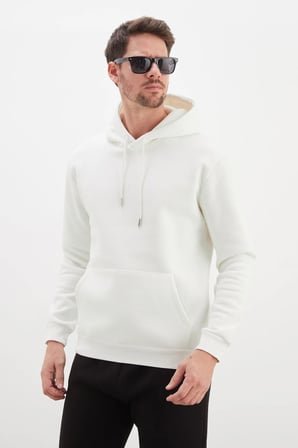 3 İplik Basic Kapüşonlu Kanguru Cepli Sweatshirt