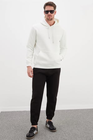 3 İplik Basic Kapüşonlu Kanguru Cepli Sweatshirt
