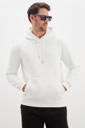 3 İplik Basic Kapüşonlu Kanguru Cepli Sweatshirt