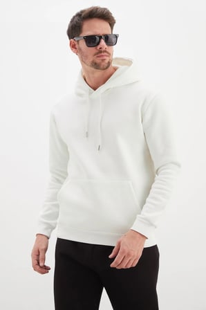 3 İplik Basic Kapüşonlu Kanguru Cepli Sweatshirt