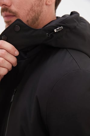 Fermuarlı Çıtçıtlı Çıkarılabilir Kapüşonlu Mont