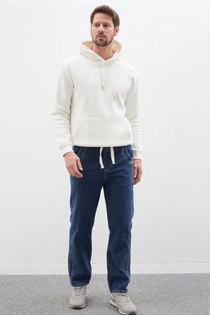 Beli Bağlamalı Nervürlü Mom Jean