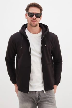 3 İplik Kanguru Cepli kapüşonlu Sweatshirt