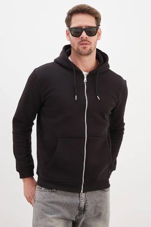 3 İplik Kanguru Cepli kapüşonlu Sweatshirt