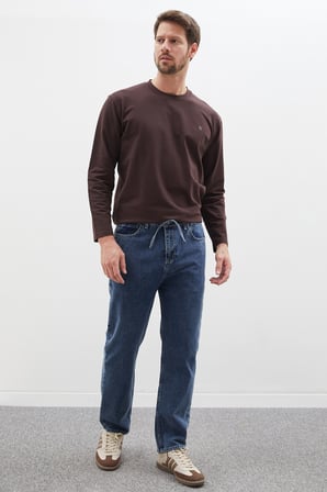 Beli Bağlamalı Fermuarlı Jean