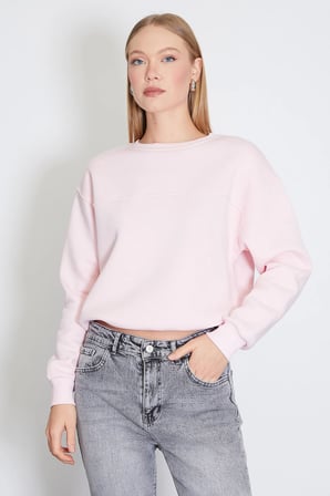 3 İplik Stoperli Oversize Sweatshirt