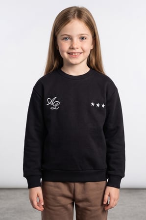 3 İplik Yıldız Baskılı Bisiklet Yaka Unisex Çocuk Sweatshirt