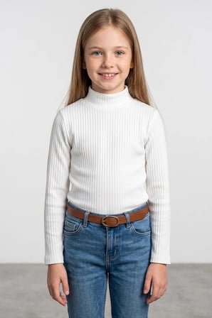 Fitilli Dik Yaka Kız Çocuk Body