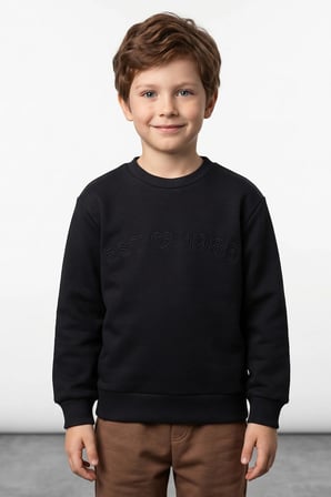 3 İ̇plik Est Yazı Nakışlı Unisex Çocuk Sweatshirt