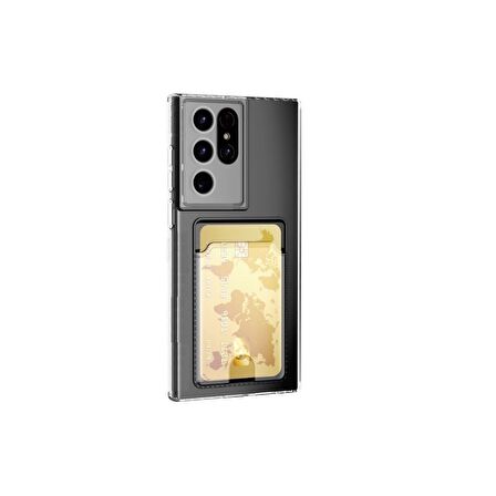 Smcase Samsung Galaxy S22 Ultra 5g Kılıf Kamera Korumalı Kartlıklı Silikon