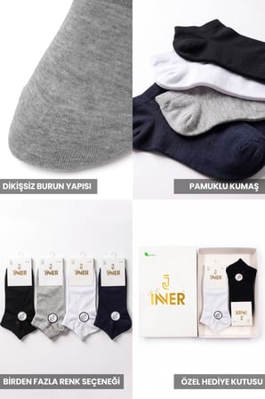 Just Inner Erkek 6'lı Pamuklu Patik Çorap Mevsimlik Nefes Alan (14200)
