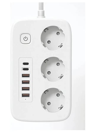  akım Korumalı Priz Ve Masaüstü Şarj İstasyonu Kablosuz 3 Priz ,4 Usb, 2 Type-c Girişli 2 Metre