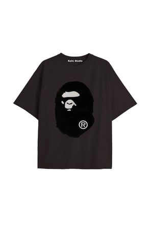 UNİSEX Bay Bape Desenli Siyah Yazlık T-shirt