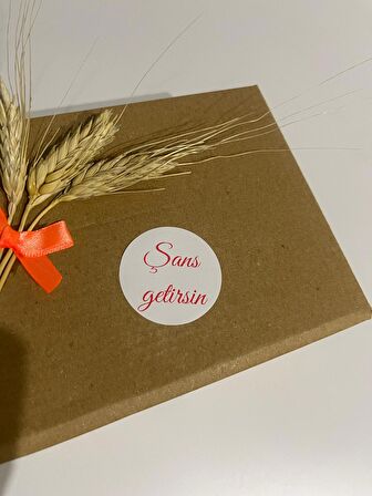 Şans Getirsin Kırmızı El Yazılı Yuvarlak Yapışkanlı Etiket 3x3 cm 150 adet