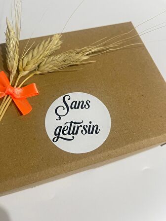 Şans Getirsin Siyah Kalın El Yazılı Yuvarlak Yapışkanlı Etiket 3x3 cm 150 adet