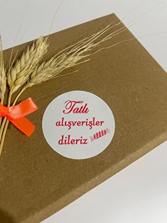 Tatlı Alışverişler Dileriz Yuvarlak Yapışkanlı Etiket 4x4 cm 120 adet