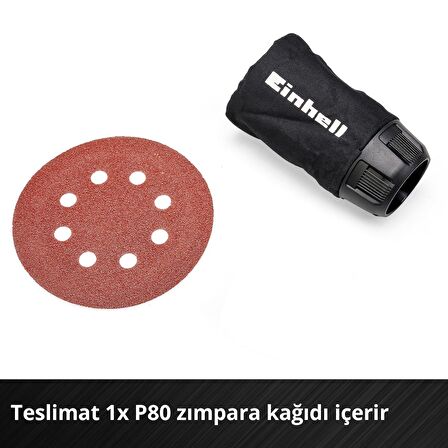 Einhell Akülü Eksantrik Zımpara TE-RS 18 Li-Solo Power X-Change (Lityum-İyon, Devir Elektroniği, Velcro Bant, 1x P80 zımpara kağıdı dahil, Akü ve Şarj Cihazı Dahil Değildir)  - 4462010