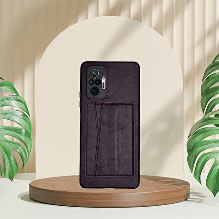 XİAOMİ REDMİ NOTE 10 PRO TLP KARTLIKLI STANDLI  LÜX DERİ KILIF