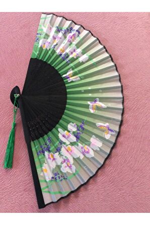 - Pembe Sakura Çiçekli Desenli Bambu Şık Japon Yelpaze Lüks Özel Tasarım