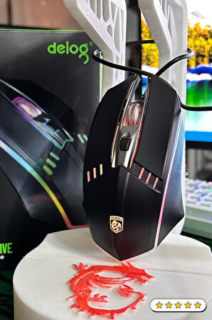 Işıklı RGB Bilgisayar Gaming Oyuncu Mouse Faresi  800 - 2400 DPI Konforlu Gaming Fare FPS