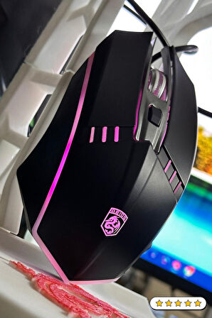 Işıklı RGB Bilgisayar Gaming Oyuncu Mouse Faresi  800 - 2400 DPI Konforlu Gaming Fare FPS