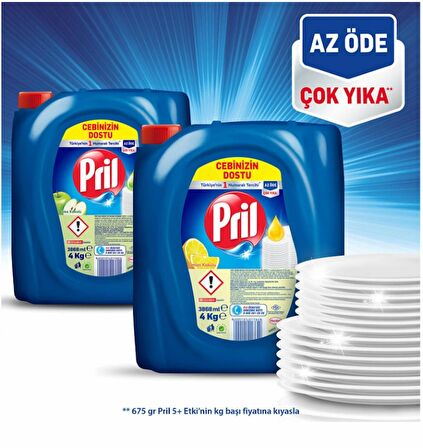 Pril 2x4 kg Elde Yıkama Deterjanı