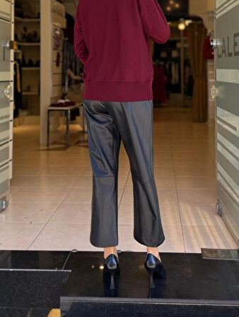 BELİ LASTİKLİ DERİ PANTOLON