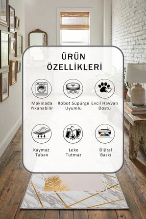 Ottova Salon Mutfak Yatak Odası Dijital Baskı Yolluk Halı