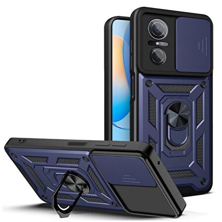 Smcase Huawei Nova 9 SE Kılıf Kamera Korumalı Yüzüklü Tank Pars Silikon 