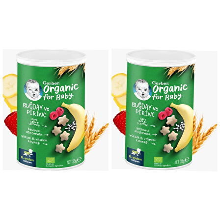 Gerber Organik Pirinçli Buğdaylı Kraker  Çocuk Atıştırmalık 35 G X 2