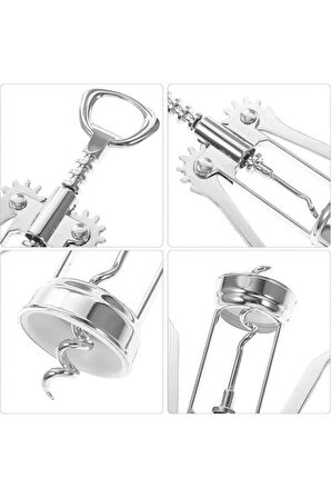 Tirbuşon Metal Mantar Açacağı Kullanımı Kolay Kanatlı Açacağı Partiler Ev İhtiyaçları İçin