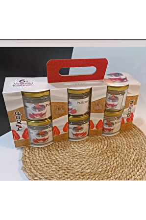 6 Adet Cam Magnolia Kavanozu 300cc Kapaklı Hillcamp Magnolya Kavanozu