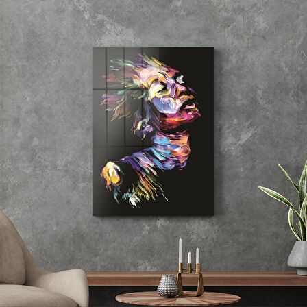 Decovetro Cam Tablo Abstract Kadın Portresi