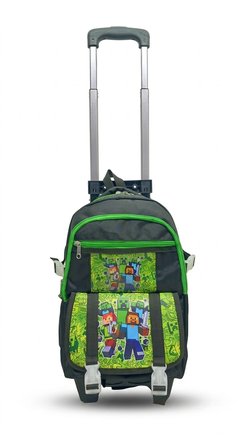 2 KADEMELİ ÇEKÇEKLİ TEKERLEKLİ KAREKTER DESENLİ LAPTOP BÖLMELİ İLKOKUL SIRT ÇANTASI 40*27*17 CM