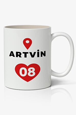 Artvin Baskılı Kupa Bardak Baskılı Kahve Kupa Bardak