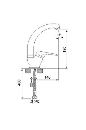 Newarc 3'lü Smart Batarya Seti 142731U Lüks Uzun Evye , Smart Lavabo  142521 ve Smart 142511 Banyo