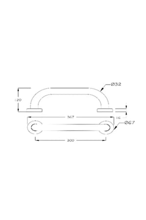 Engelliler Ve Yaşlılar İçin Paslanmaz Tutunma Barı 30 Cm 32mm Çap