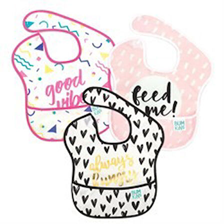 Bumkins Superbib Önlük 3'lü Paket Always Hungry & Feed Me & Good Vibes