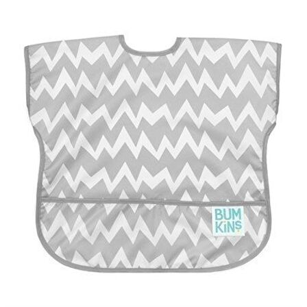 Bumkins Kısa Kollu Önlük (1-3 Yaş) Gray Chevron