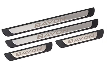 Hyundai Bayon 2021 Üzeri Uyumlu Krom Kapı Eşiği 4 Parça Paslanmaz Çelik Abs Çerçeve