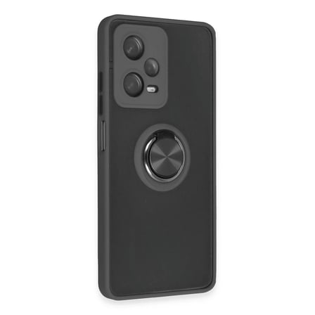 Xiaomi Redmi Note 12 5G Kılıf Montreal Yüzüklü Silikon Kapak - Siyah