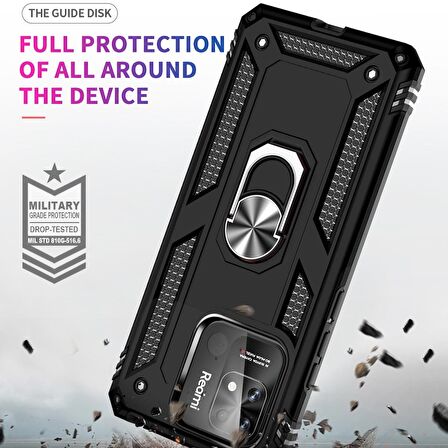 Smcase Xiaomi Redmi 10c Kılıf Vega Yüzüklü Tank Silikon