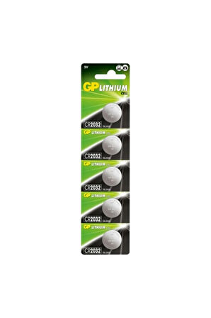 Batteries CR2032 Lityum Düğme Pil, 3 Volt, 5'Li Kart - EGC-6