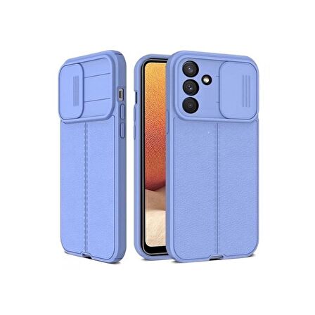 Smcase Samsung Galaxy M23 Kılıf Lensi Kamera Korumalı Deri Dokulu Silikon 