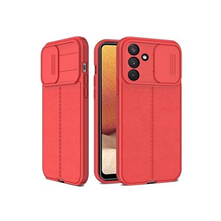 Smcase Samsung Galaxy M23 Kılıf Lensi Kamera Korumalı Deri Dokulu Silikon 