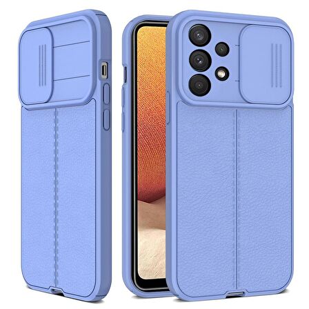 Smcase Samsung Galaxy A73 Kılıf Lensi Kamera Korumalı Deri Dokulu Silikon 