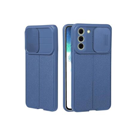 Smcase Samsung Galaxy S22 Plus 5G Kılıf Lensi Kamera Korumalı Deri Dokulu Silikon 