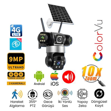 O-KAM OK-302 3 Lens 4G AOV PTZ Kamera