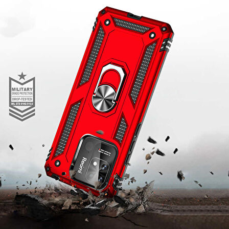 Smcase Xiaomi Poco C40 Kılıf Vega Yüzüklü Tank Silikon